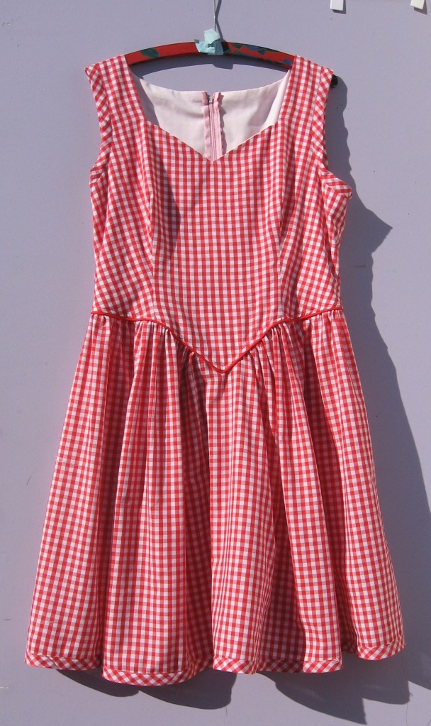 The Red Gingham Calms Her Like Yoga Dress