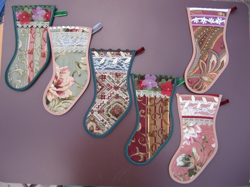 Christmas,candy bar,stockings,approx 8.5",upcycled,designer, fabric,swatches,trimmed,novelty,glasses case,gift card,candy bar, trinket