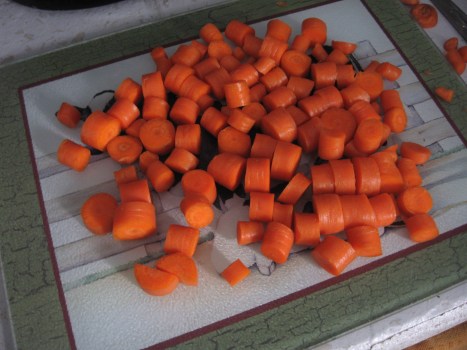 Organic Carrots cut about 1/2  - 3/4 inch thick