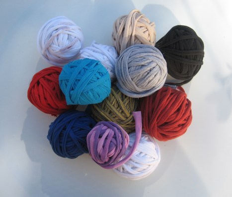 T-shirt yarn. Each ball represents a whole shirt