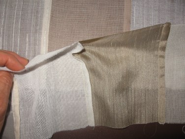 Front and back sides of finished French seam