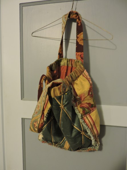 Slouchy angle showing lining